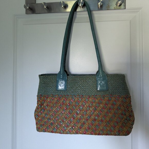 Stunning Spring multi-colours shoulder leather bag - Picture 3 of 12